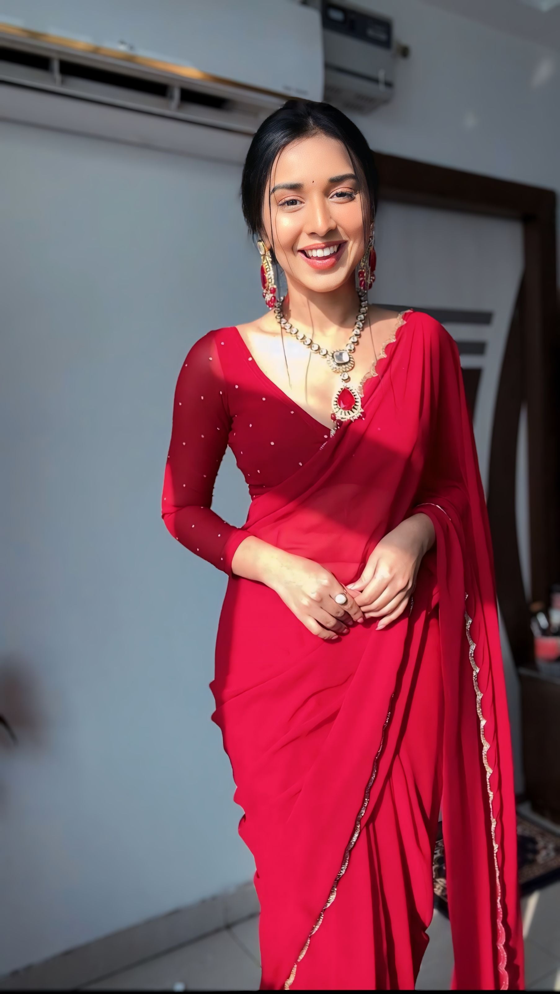 Pure White, Maroon, Red, Purple, Blue, Black, Pink Designer Saree With Elegant Minimal Border