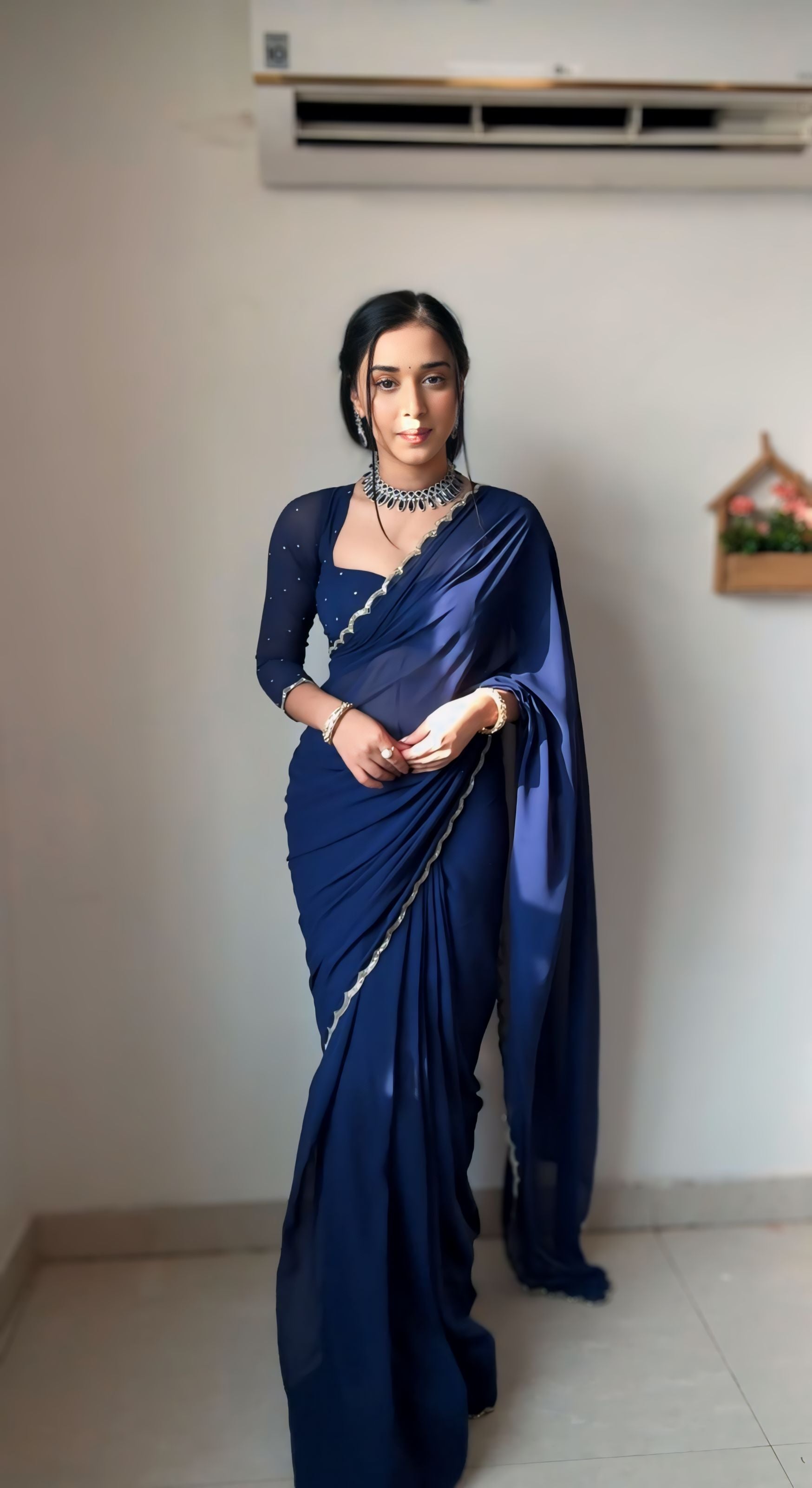 Pure White, Maroon, Red, Purple, Blue, Black, Pink Designer Saree With Elegant Minimal Border