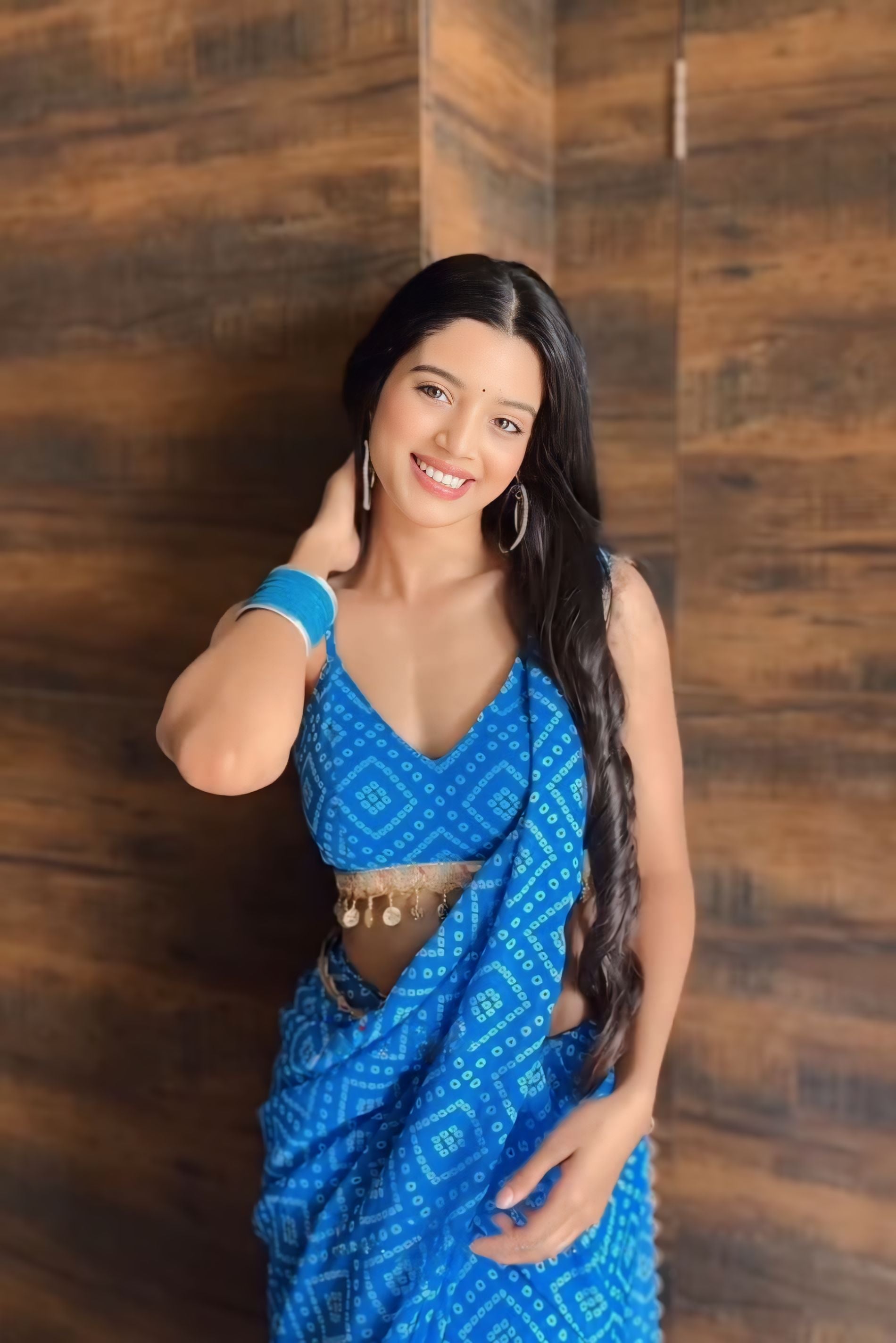 Royal Blue Designer Saree With Elegant Stone Border
