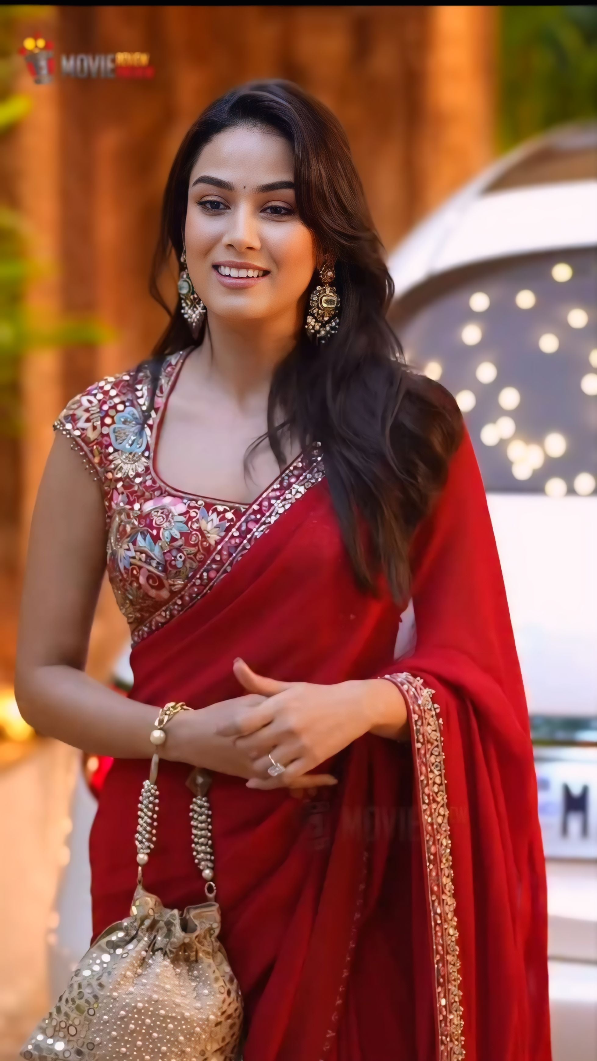 Deep Red Bollywood Style Saree