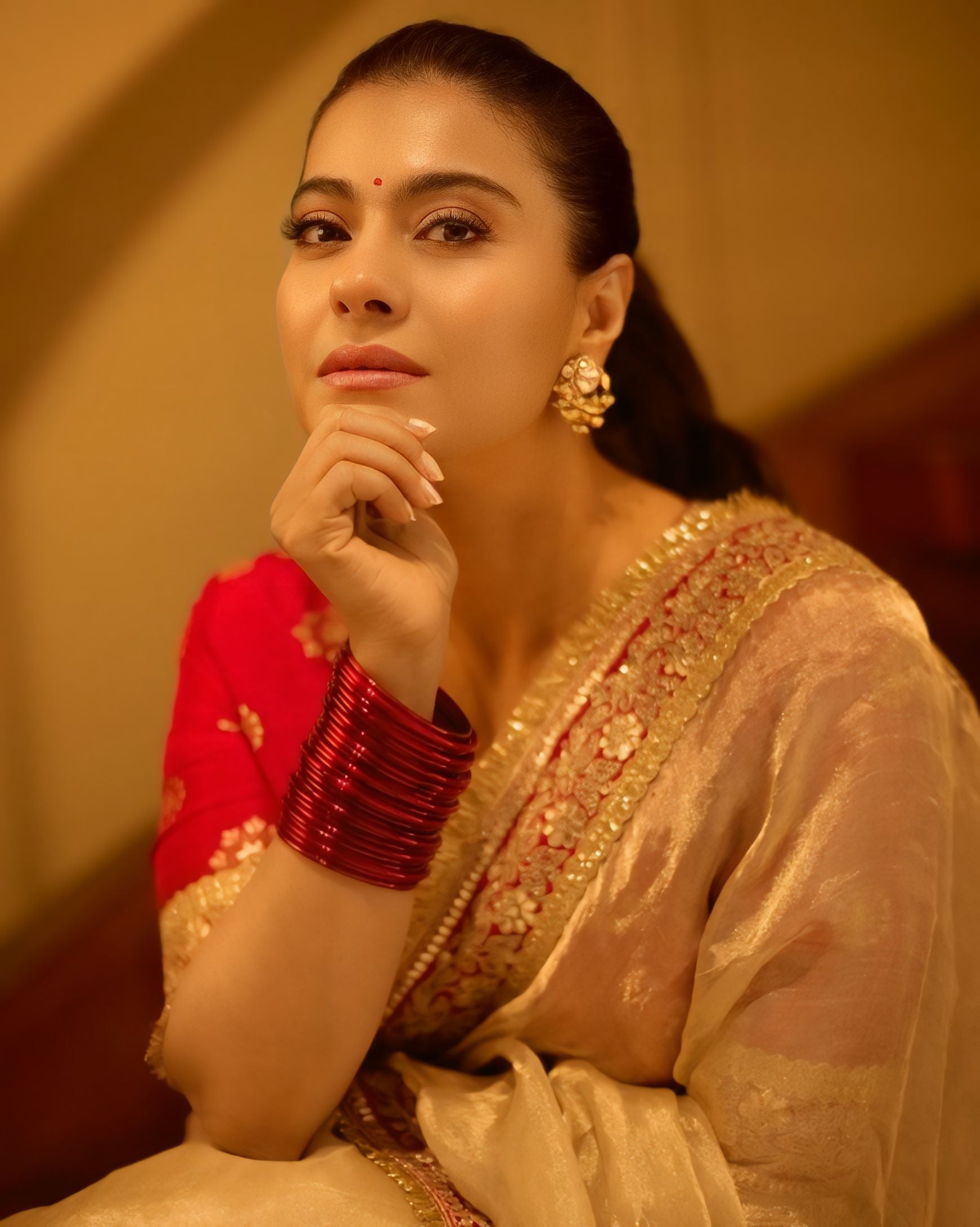 Ivory Beige Traditional Saree With Rich Purple Border Work