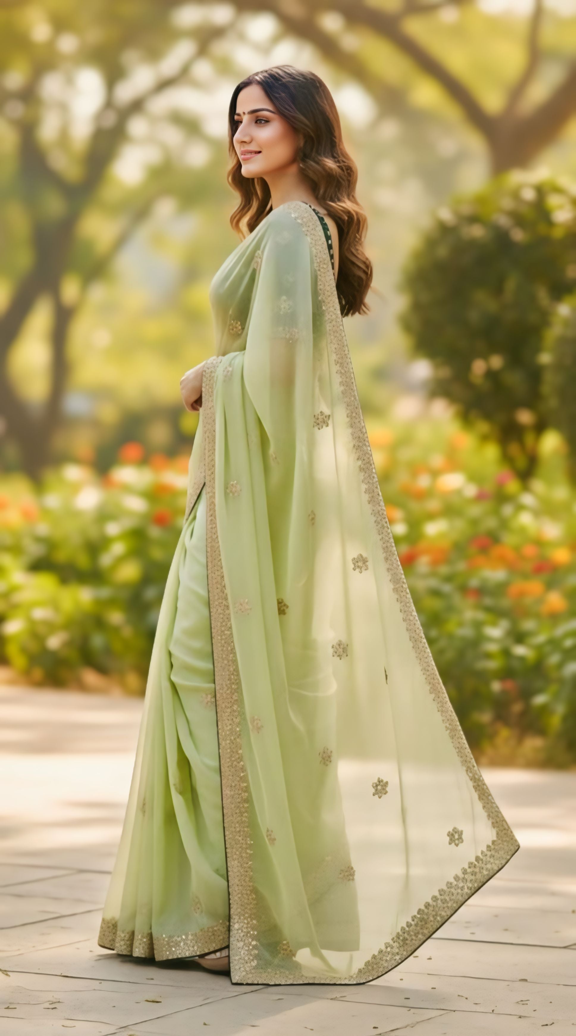 Lavender Designer Saree