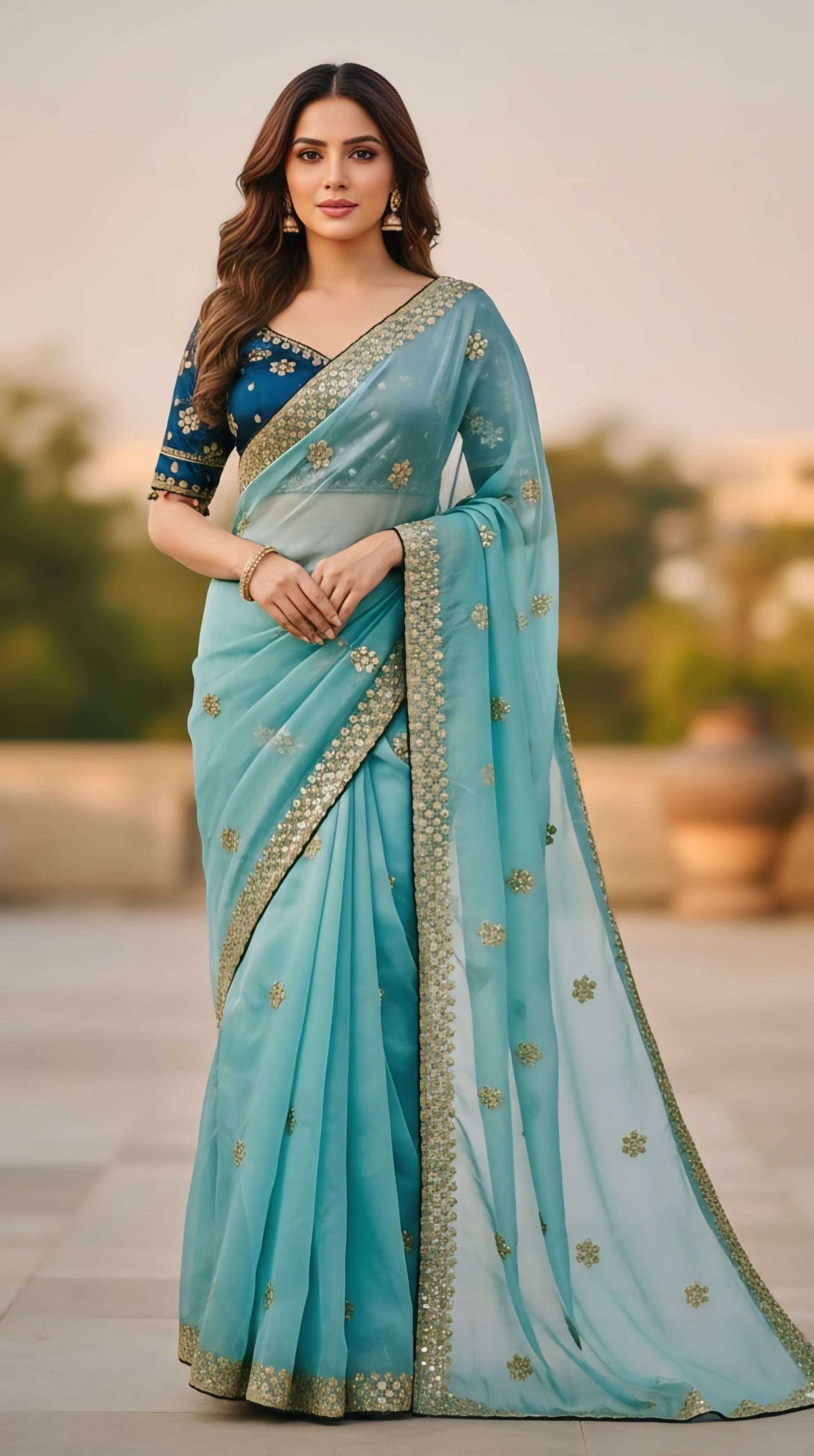 Lavender Designer Saree