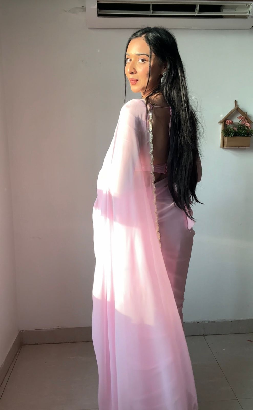 Pure White, Maroon, Red, Purple, Blue, Black, Pink Designer Saree With Elegant Minimal Border