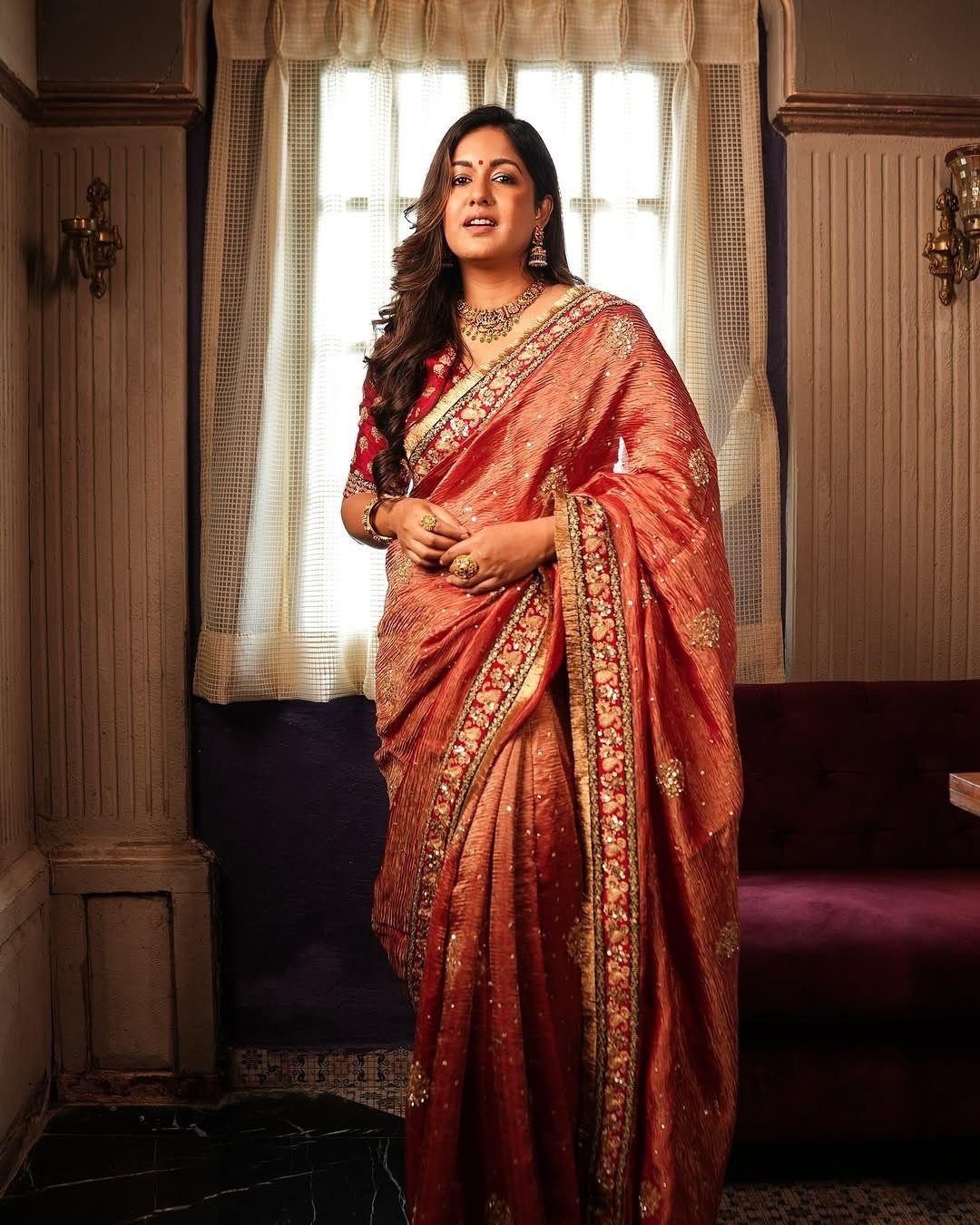 Maroon Silk Saree With Rich Golden Zari Weaving