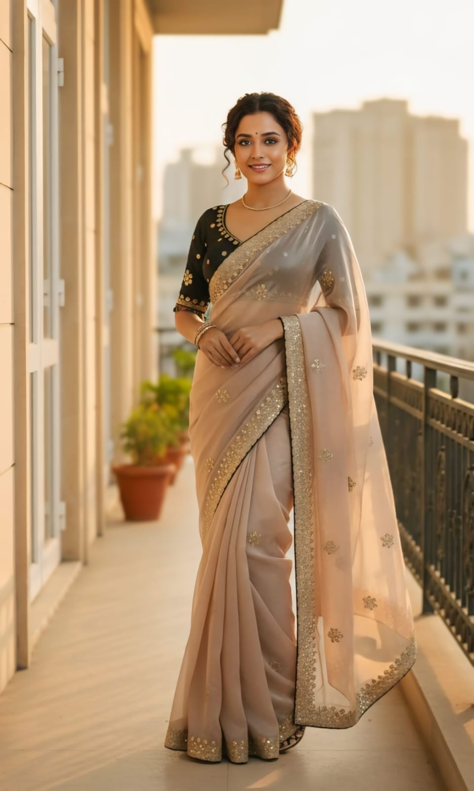 Lavender Designer Saree