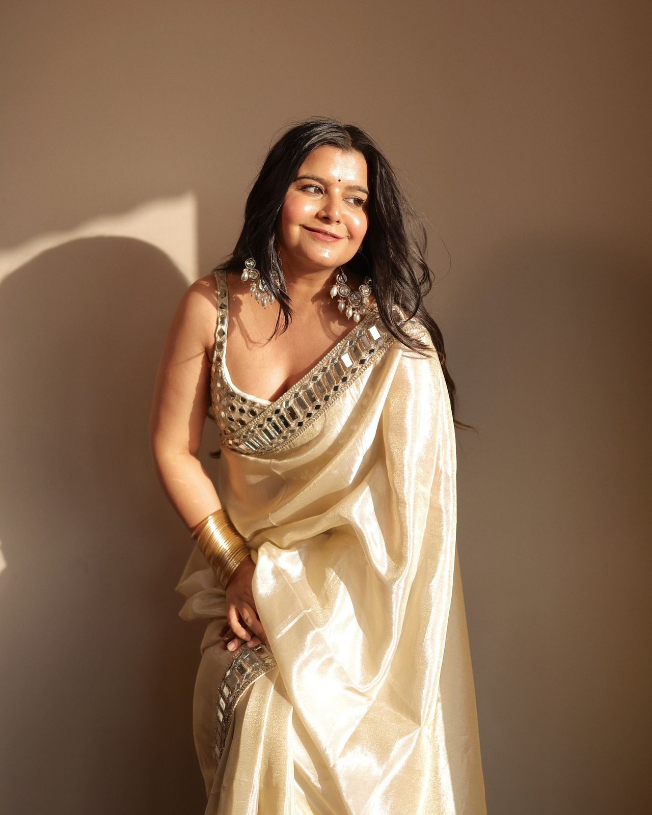 Sky Blue, Golden Cream, Pink, Pistachio Green Party Wear Saree With Heavy Sequin Border Design