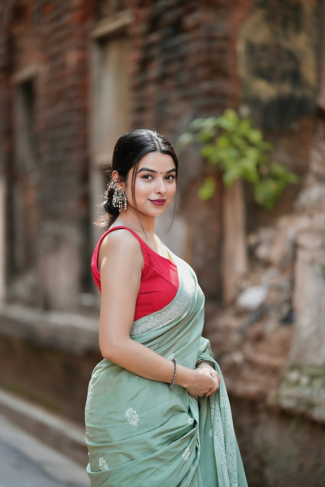 Mint Green Traditional Saree With Elegant Butti Design