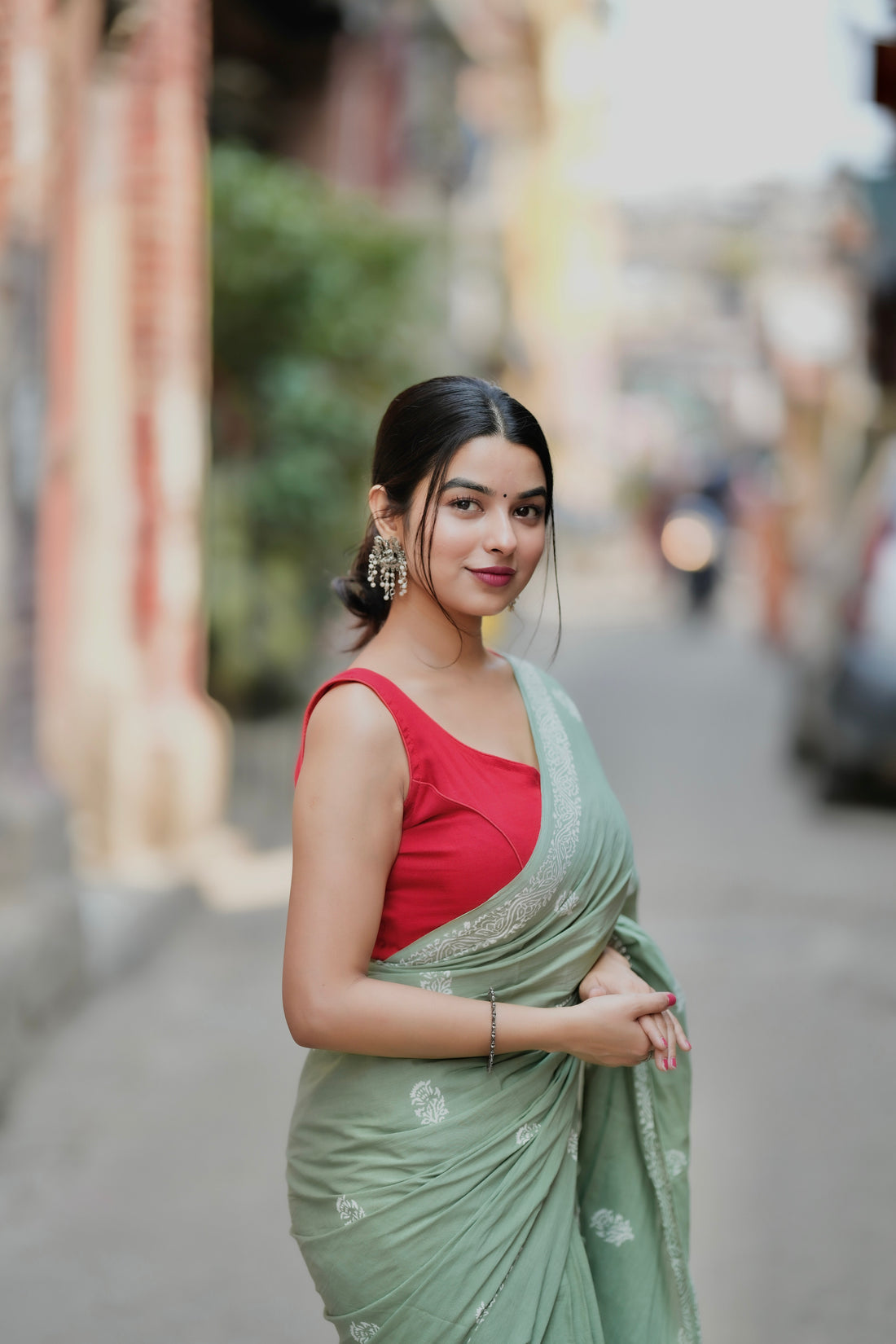 Mint Green Traditional Saree With Elegant Butti Design