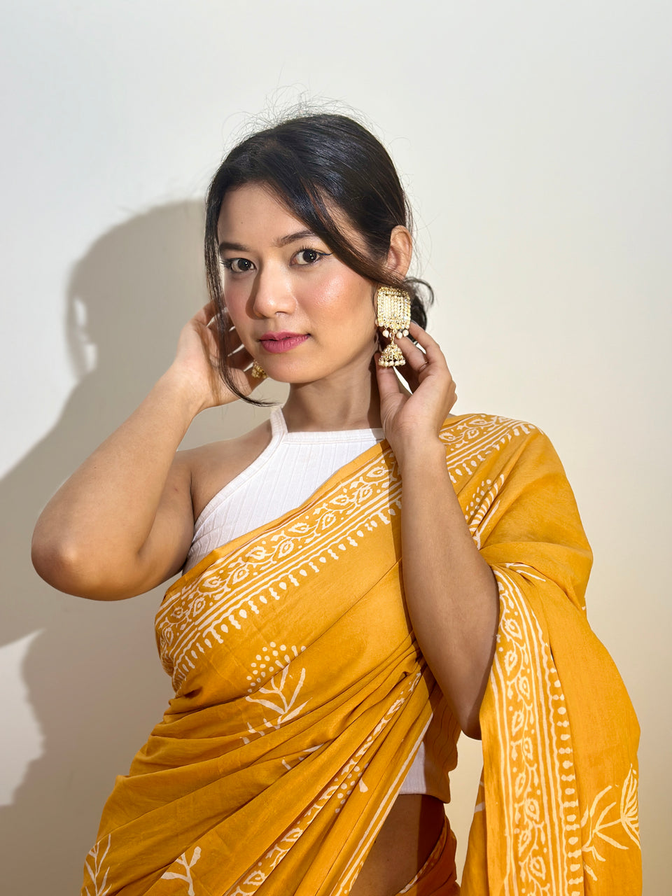 Mustard Yellow Traditional Saree With Elegant Woven Design