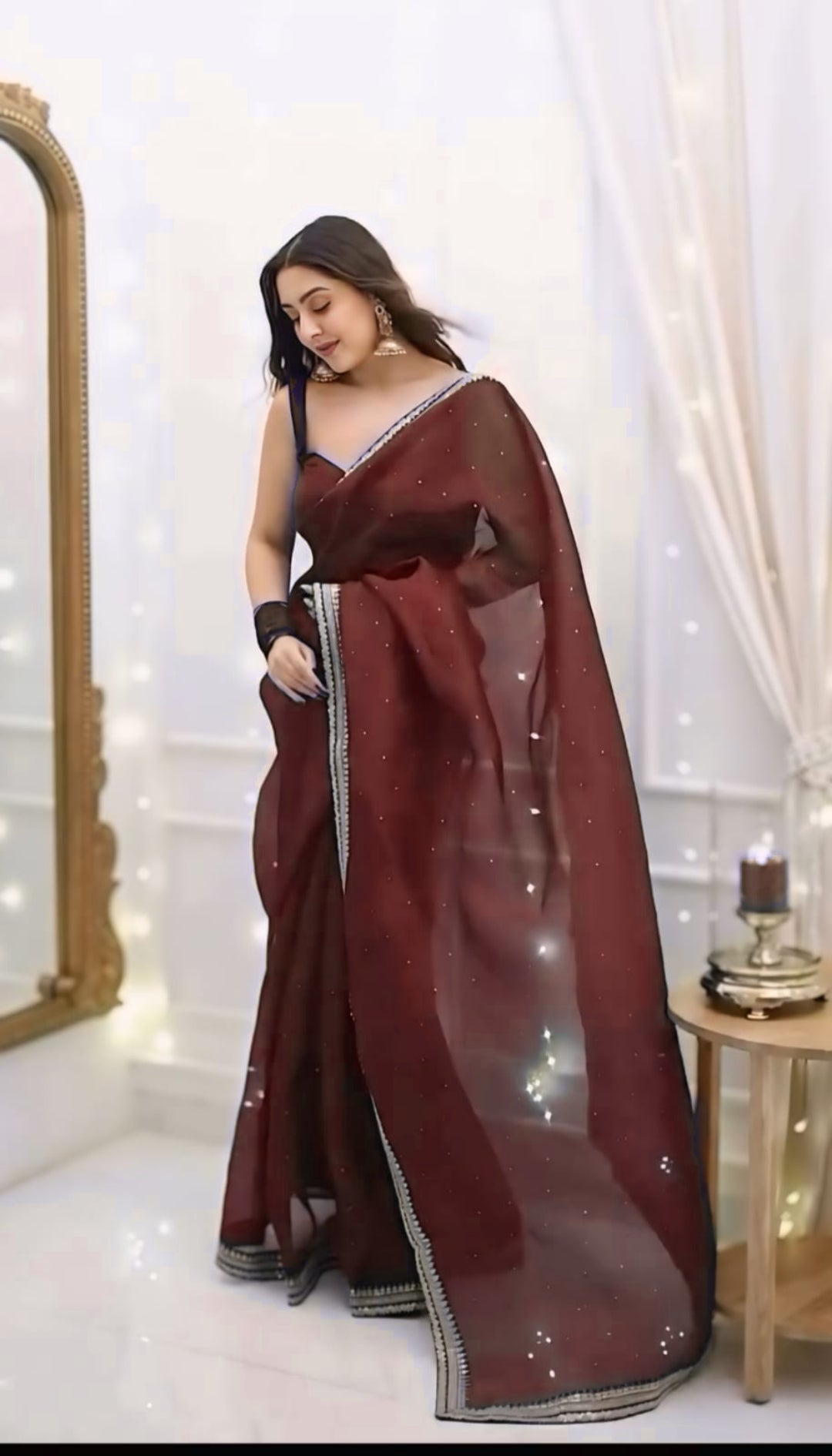 Royal Purple, Black, Blue, Maroon Designer Saree With Elegant Silver Border Work