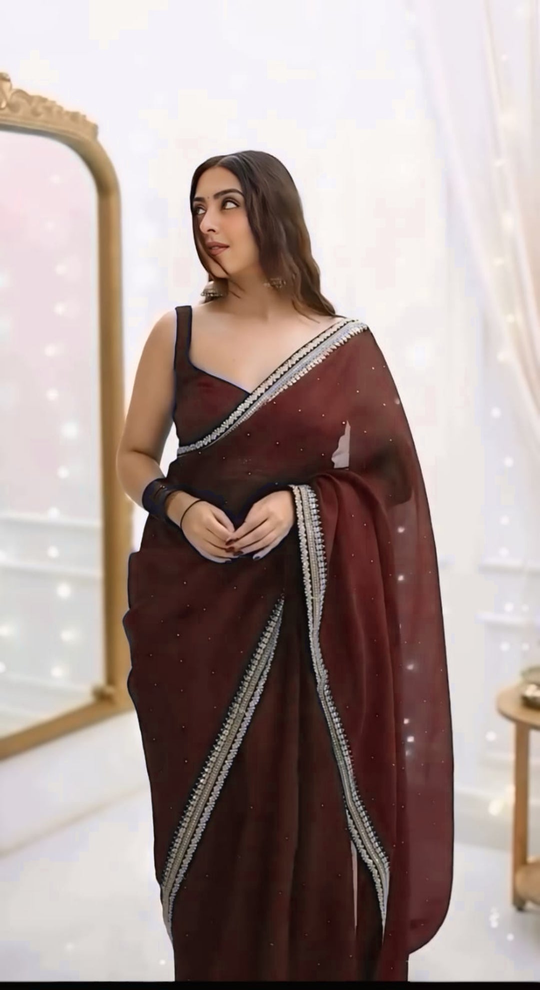 Royal Purple, Black, Blue, Maroon Designer Saree With Elegant Silver Border Work