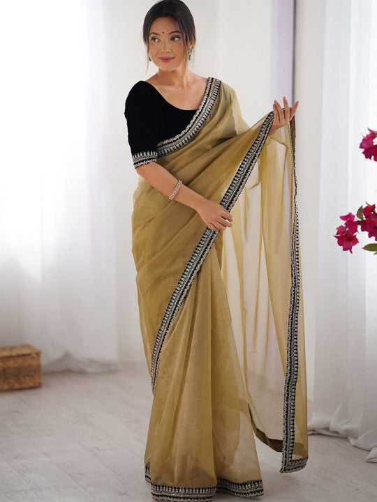Teal Blue Traditional Saree with Rich Silver Border Work