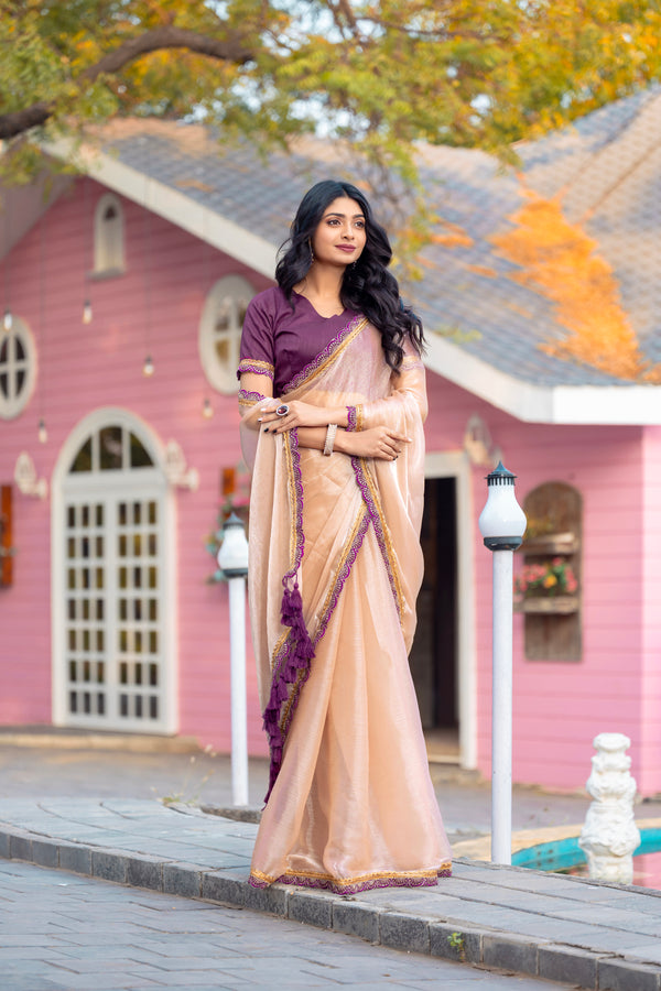 Mustard Gold, Blue Orange, Pink, White Silk Saree