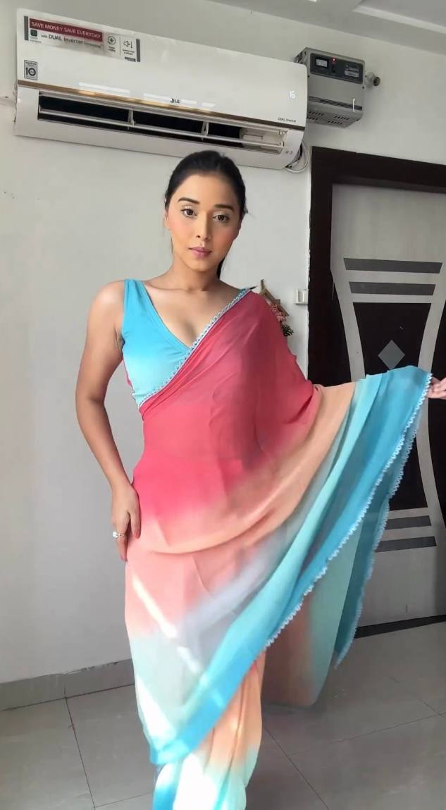 Ready To Wear Georgette Multicolor Pastel Designer Saree