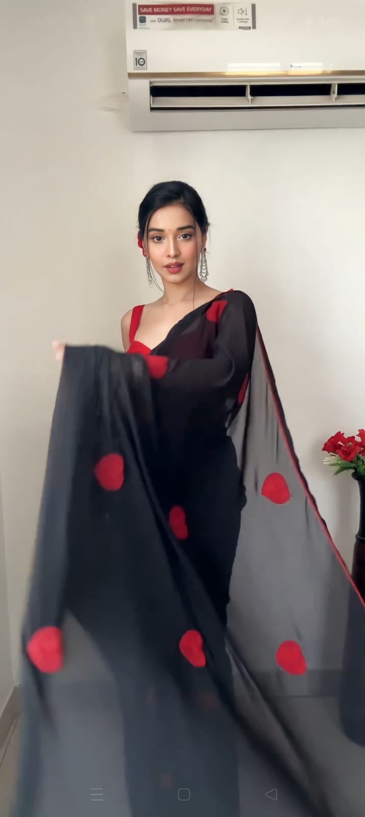 Ready To Wear Georgette Black Saree