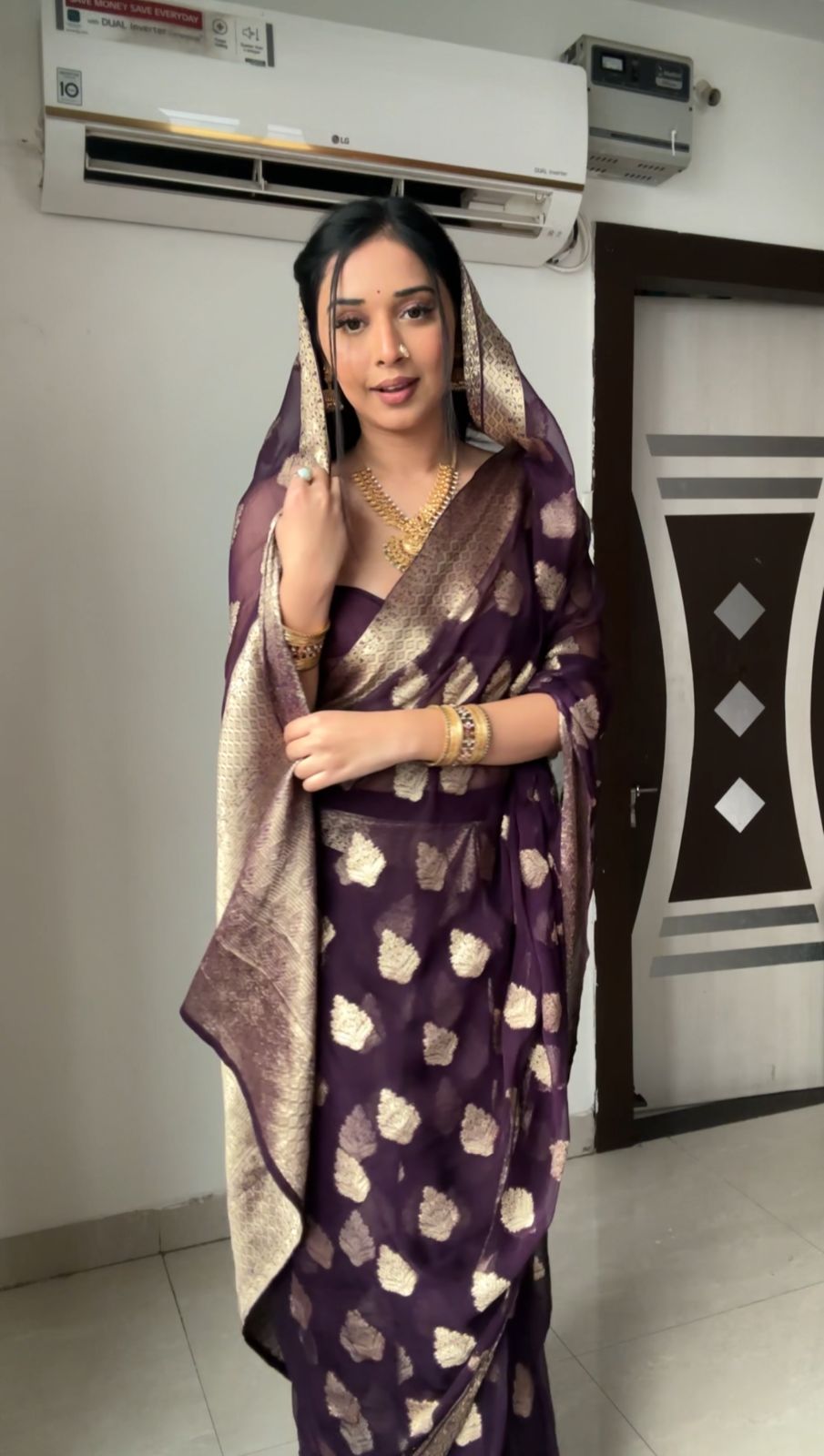Ready To Wear Banarasi Black Party Wear Saree