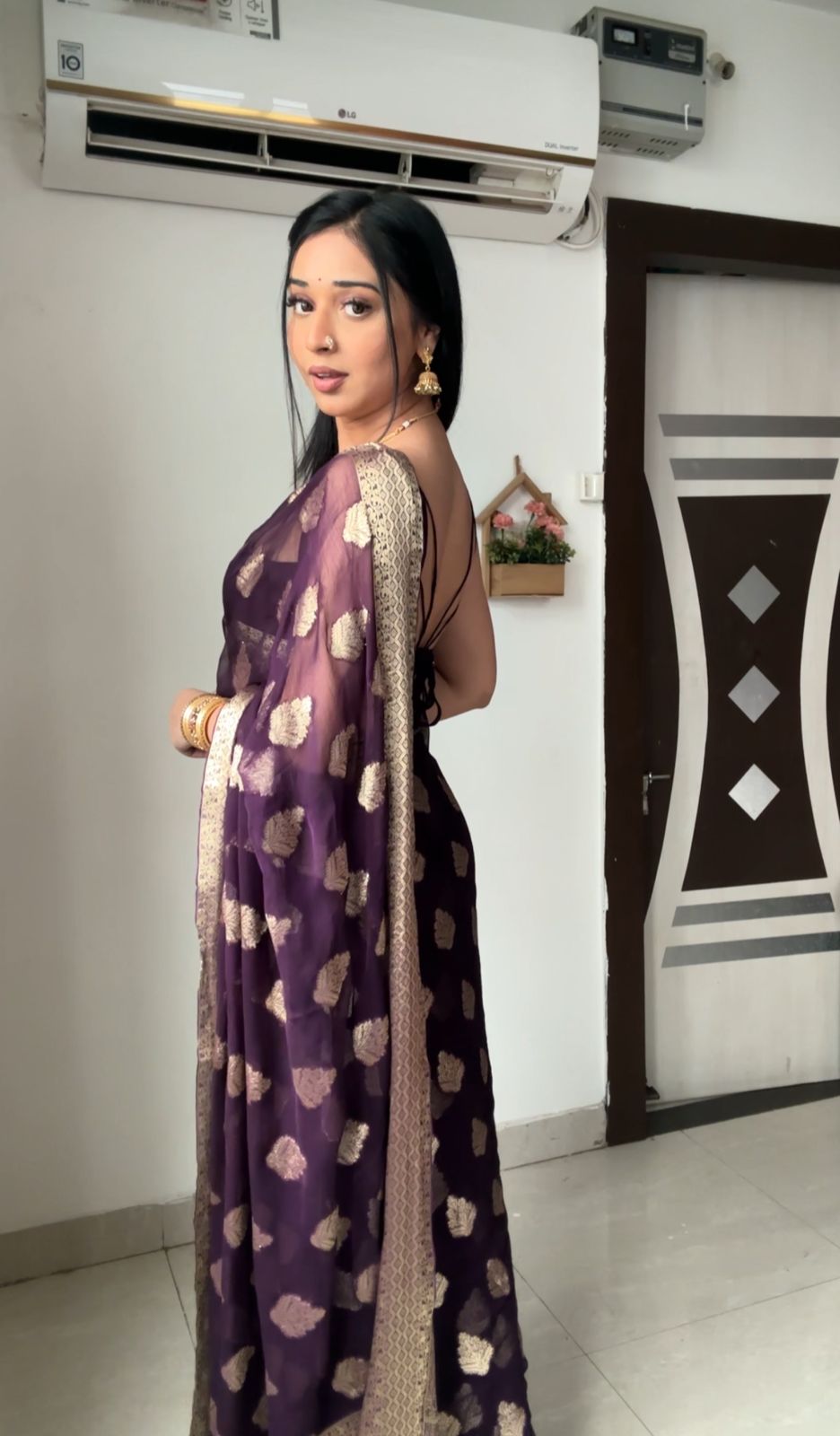 Ready To Wear Banarasi Black Party Wear Saree