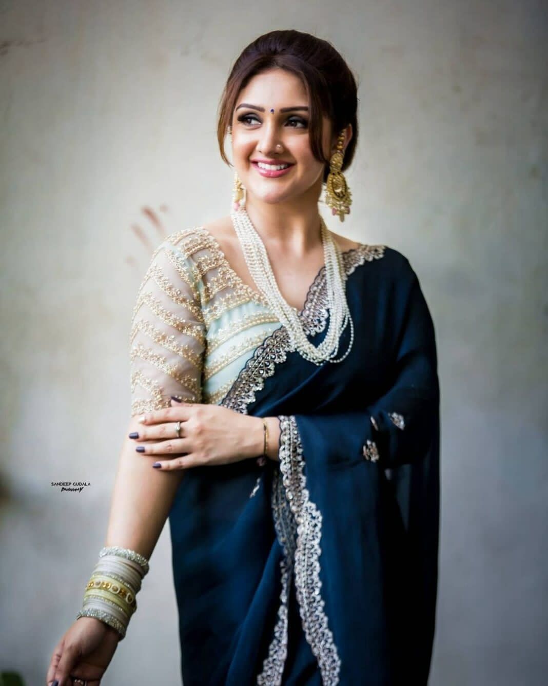 Steel Blue Soft Silk Saree