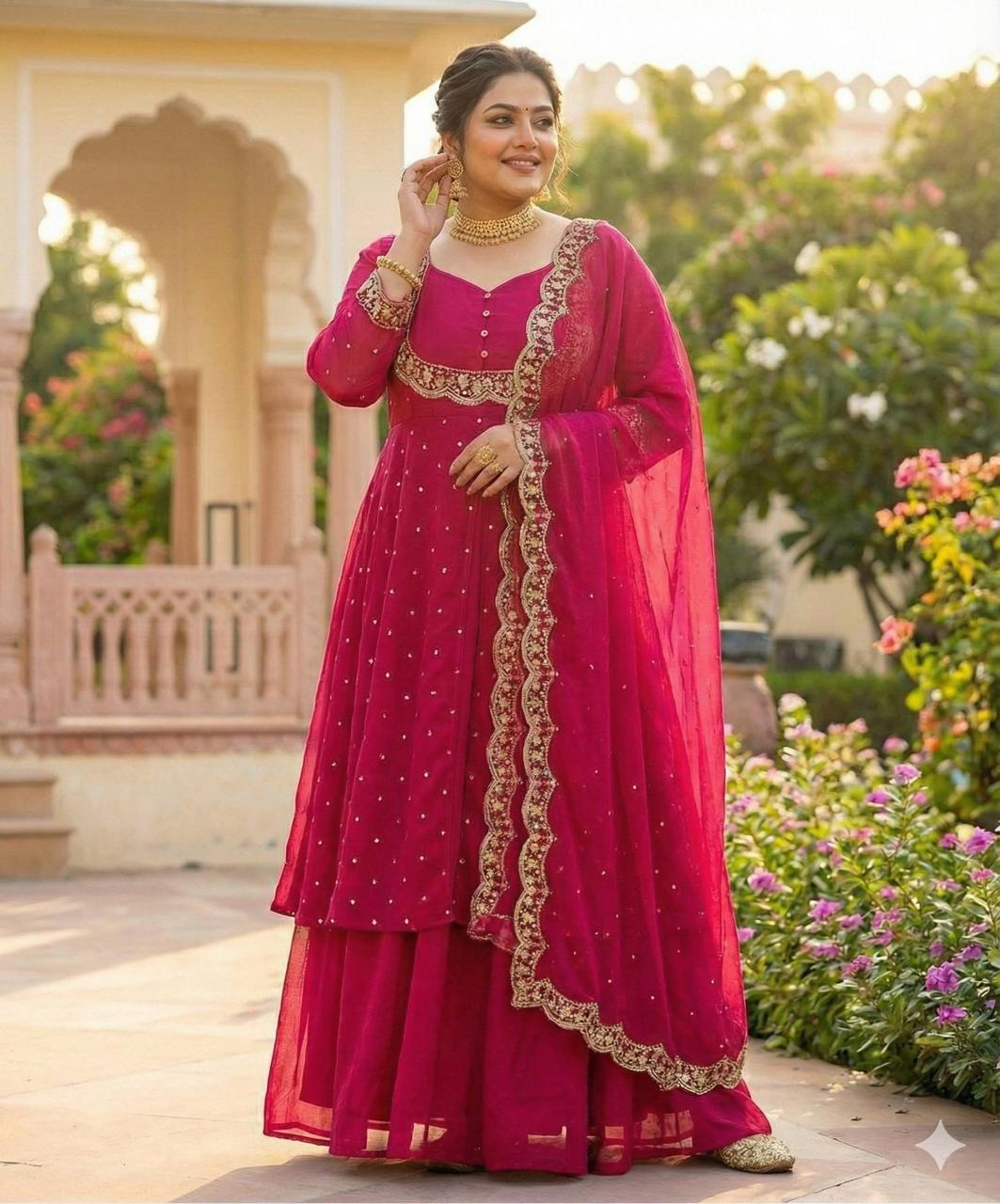 Royal Purple Embroidered Lehenga Choli Set