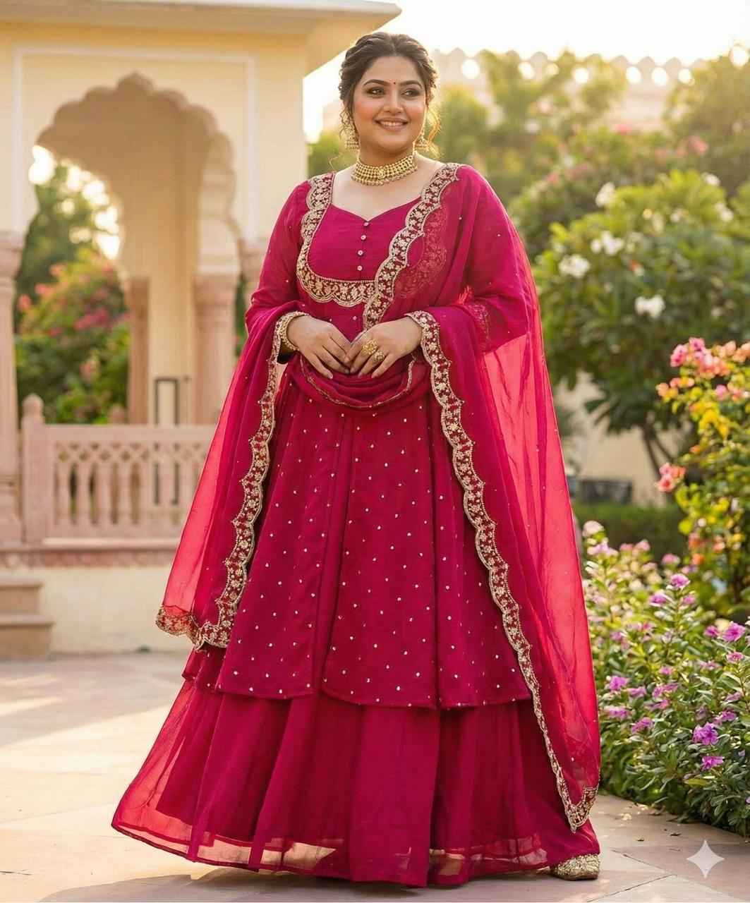 Royal Purple Embroidered Lehenga Choli Set