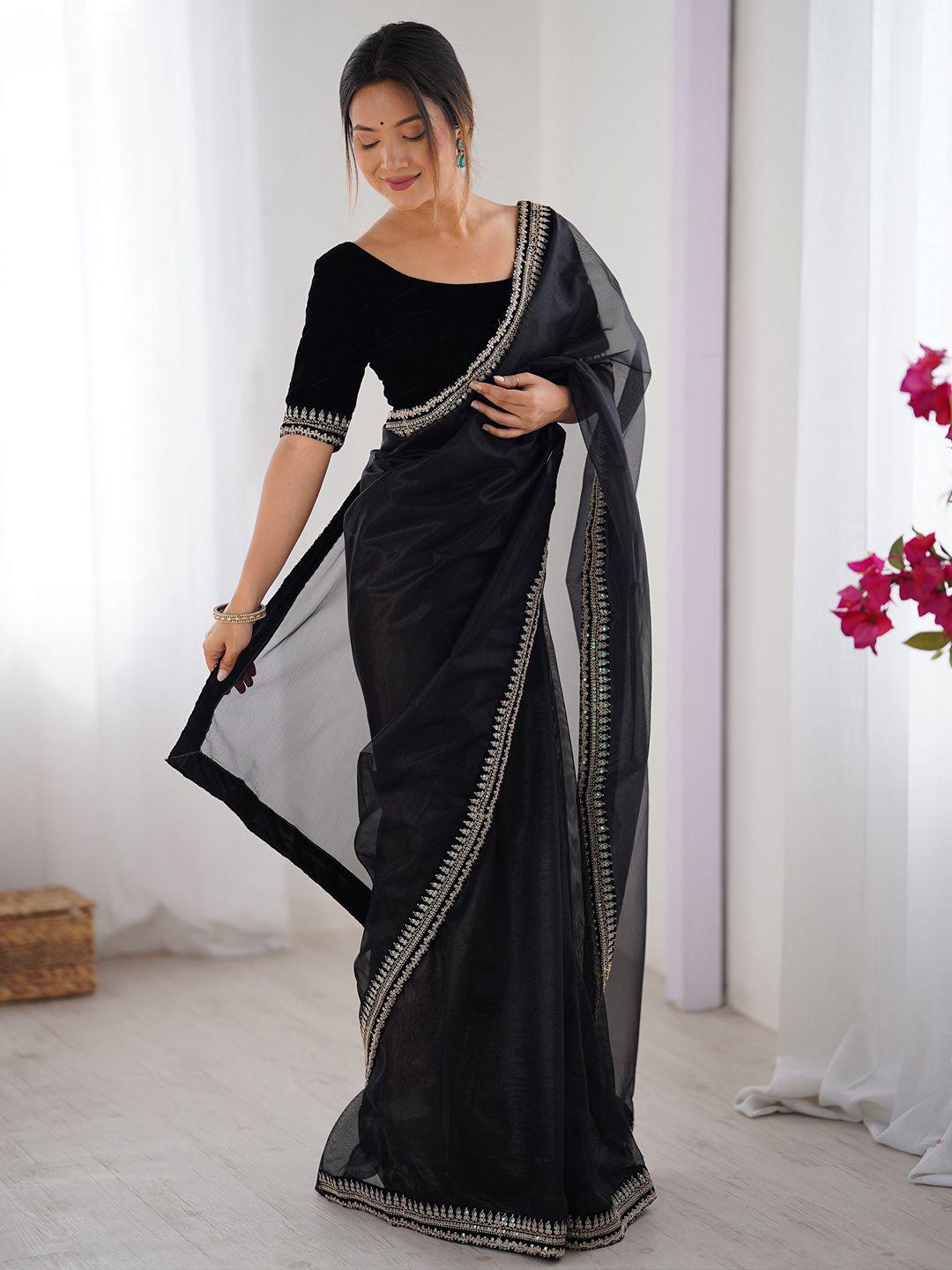 Teal Blue Traditional Saree with Rich Silver Border Work