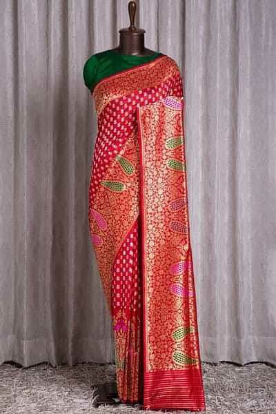 Red Traditional Paithani Style Silk Saree