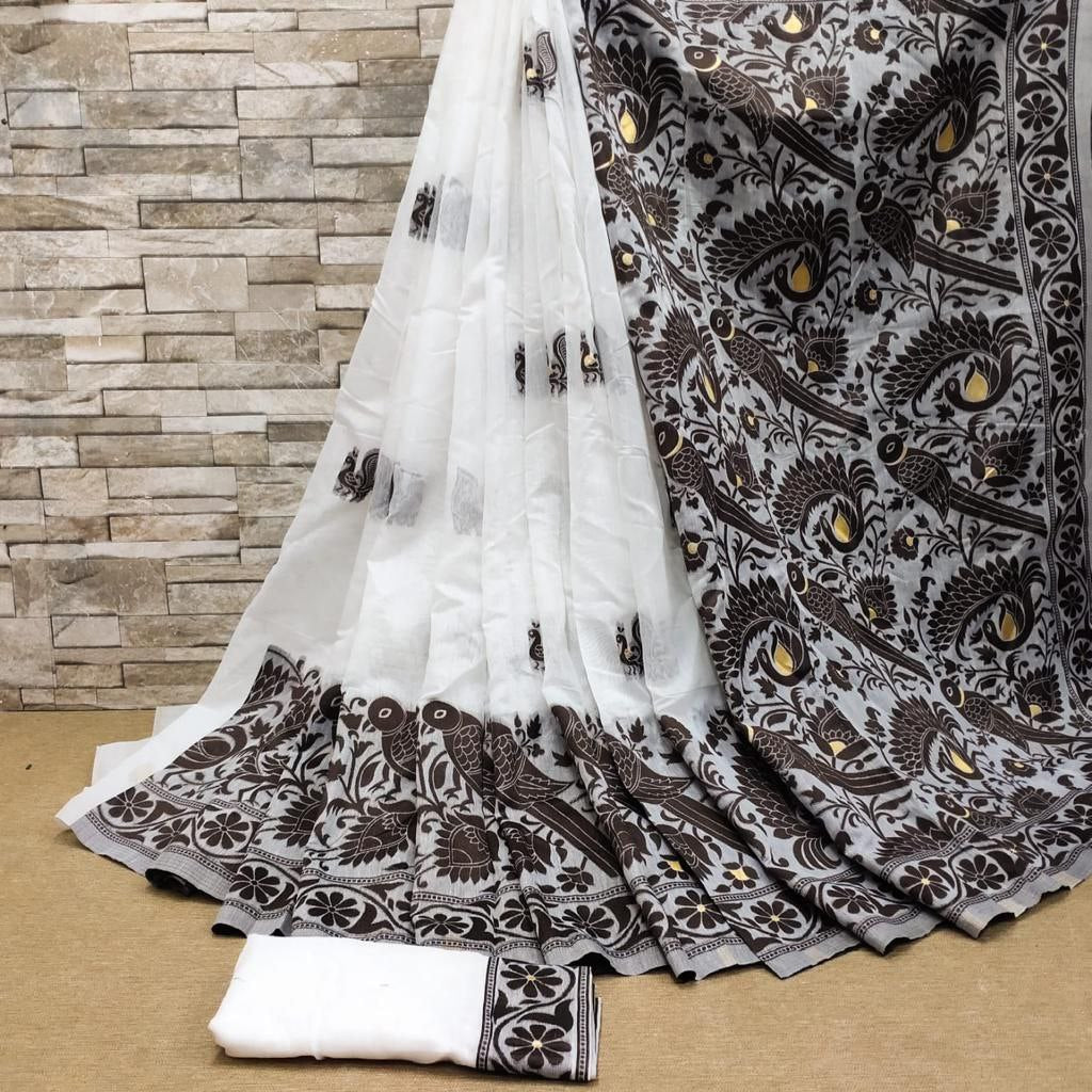 Premium Printed White Designer Saree Collection