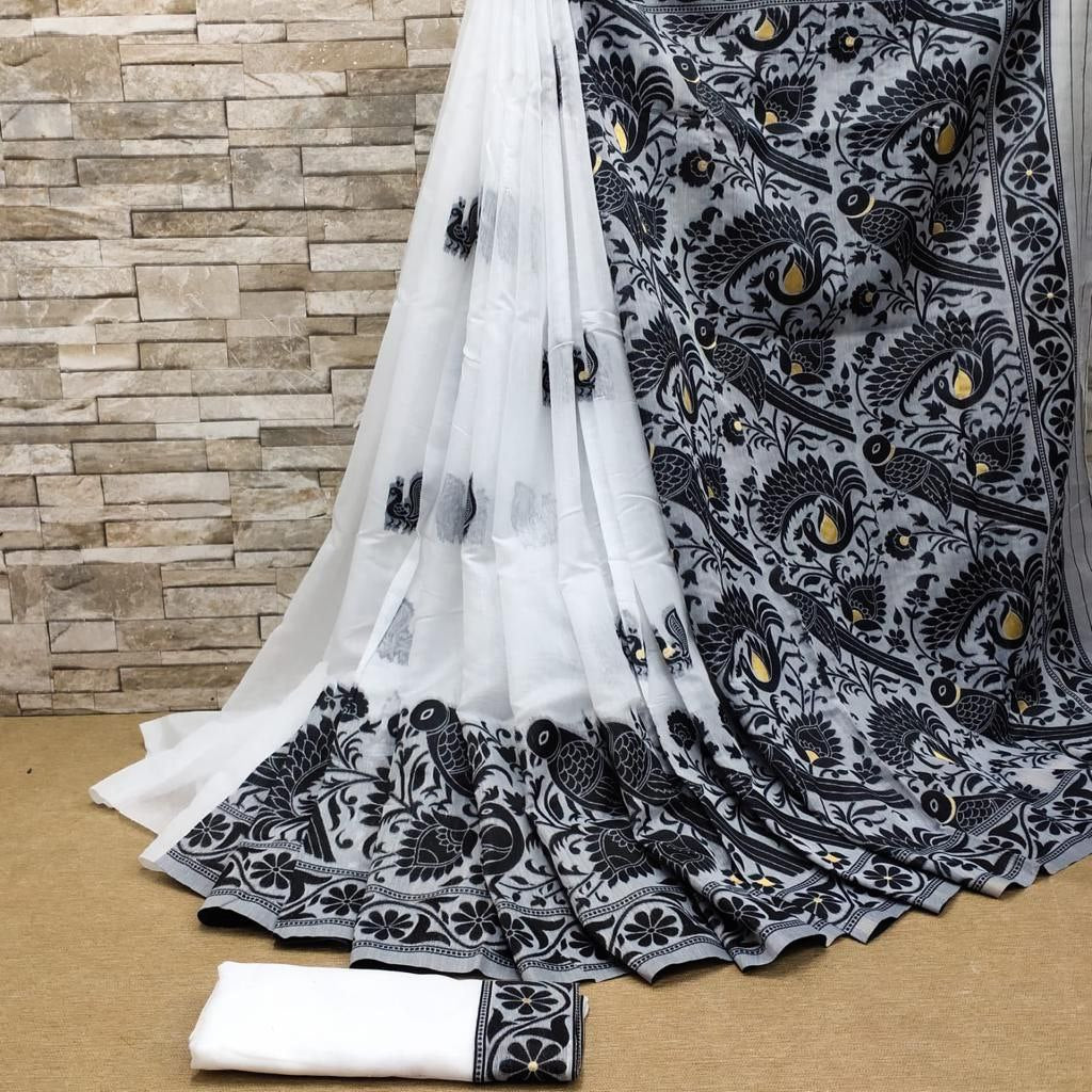 Premium Printed White Designer Saree Collection
