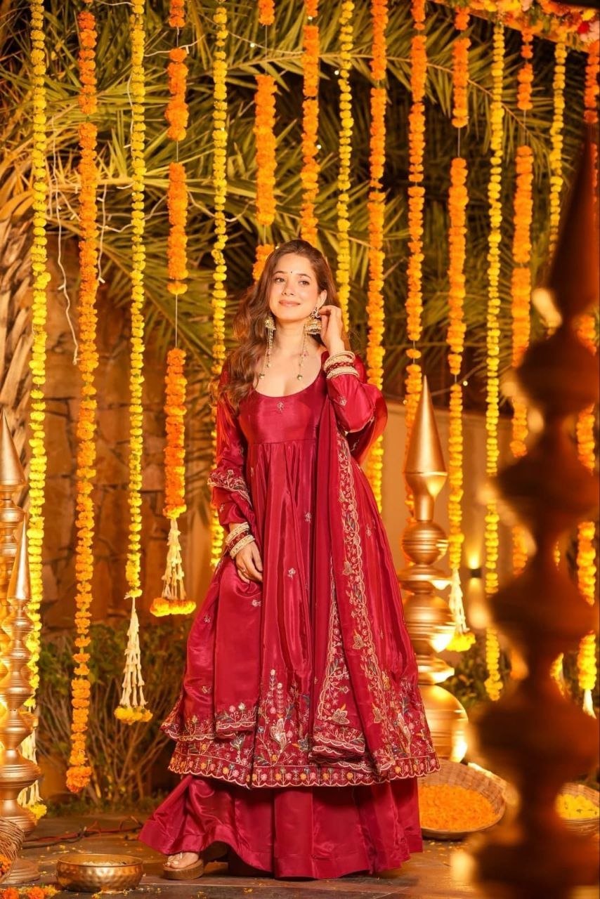 Luxury Silk Anarkali Suit Set