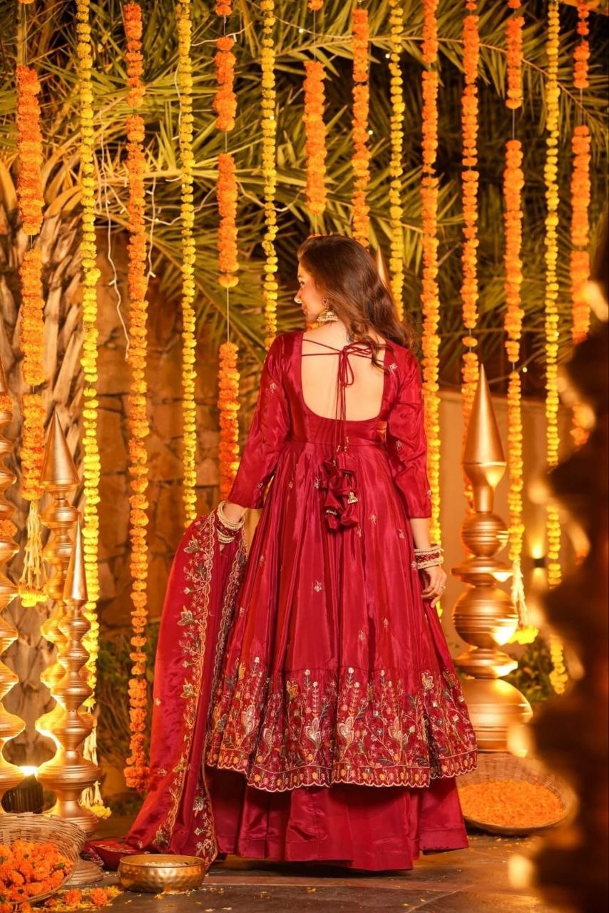 Luxury Silk Anarkali Suit Set