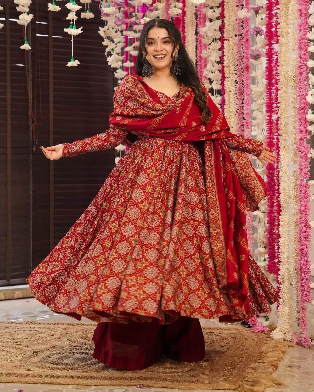 Red Banarasi Lehenga Choli Set With Dupatta