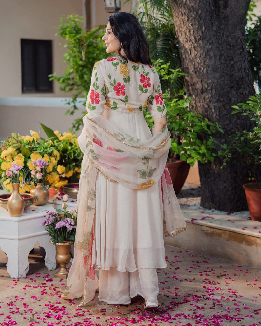 Designer Beige Ethnic Suit Set