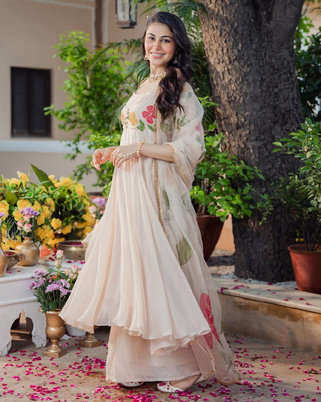 Designer Beige Ethnic Suit Set