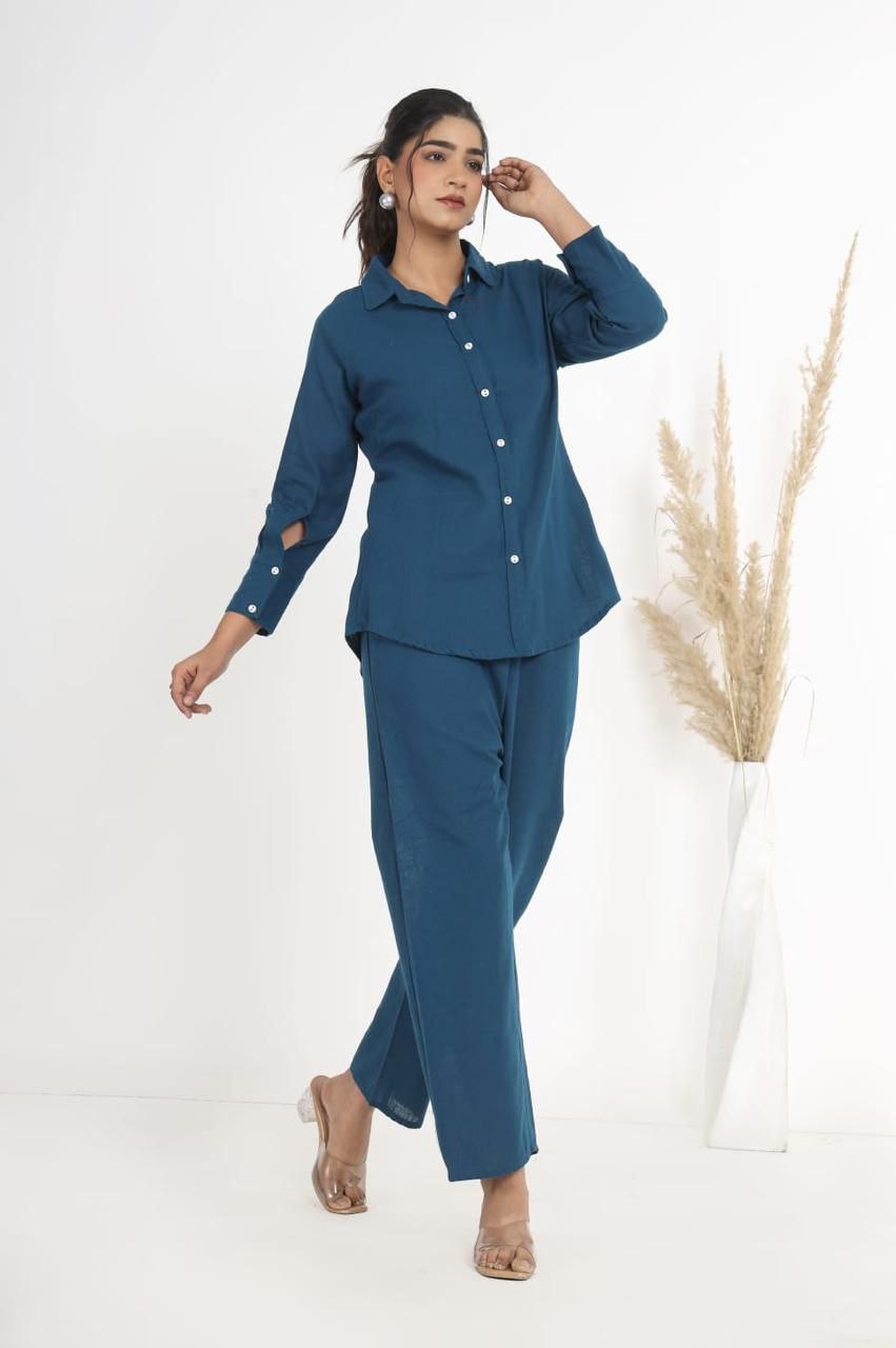 Blue Formal Blazer Pant Suit