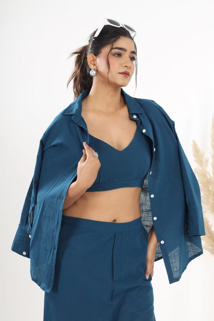 Blue Formal Blazer Pant Suit