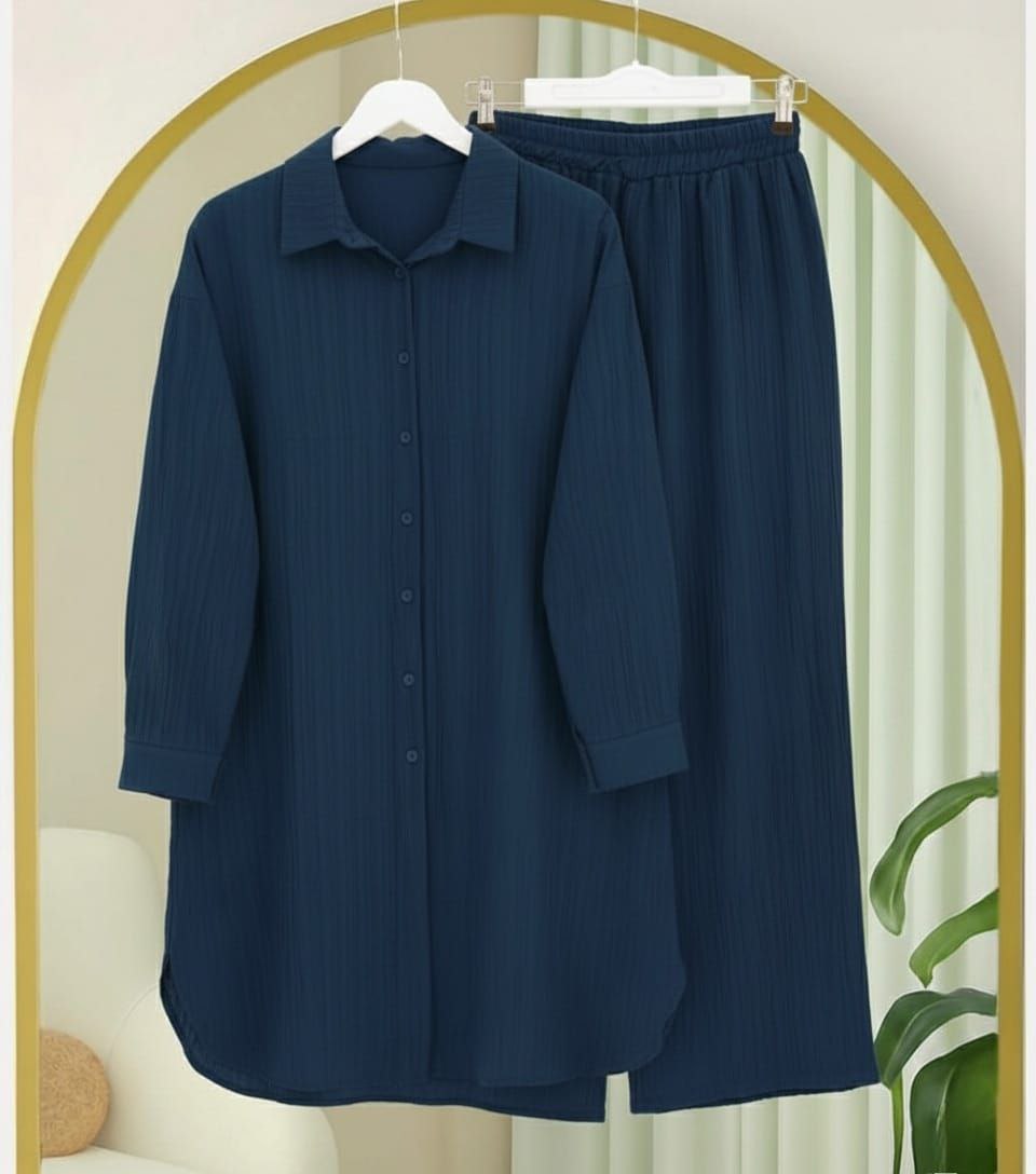 White, Brown, Blue Formal Blazer Co-Ord Set