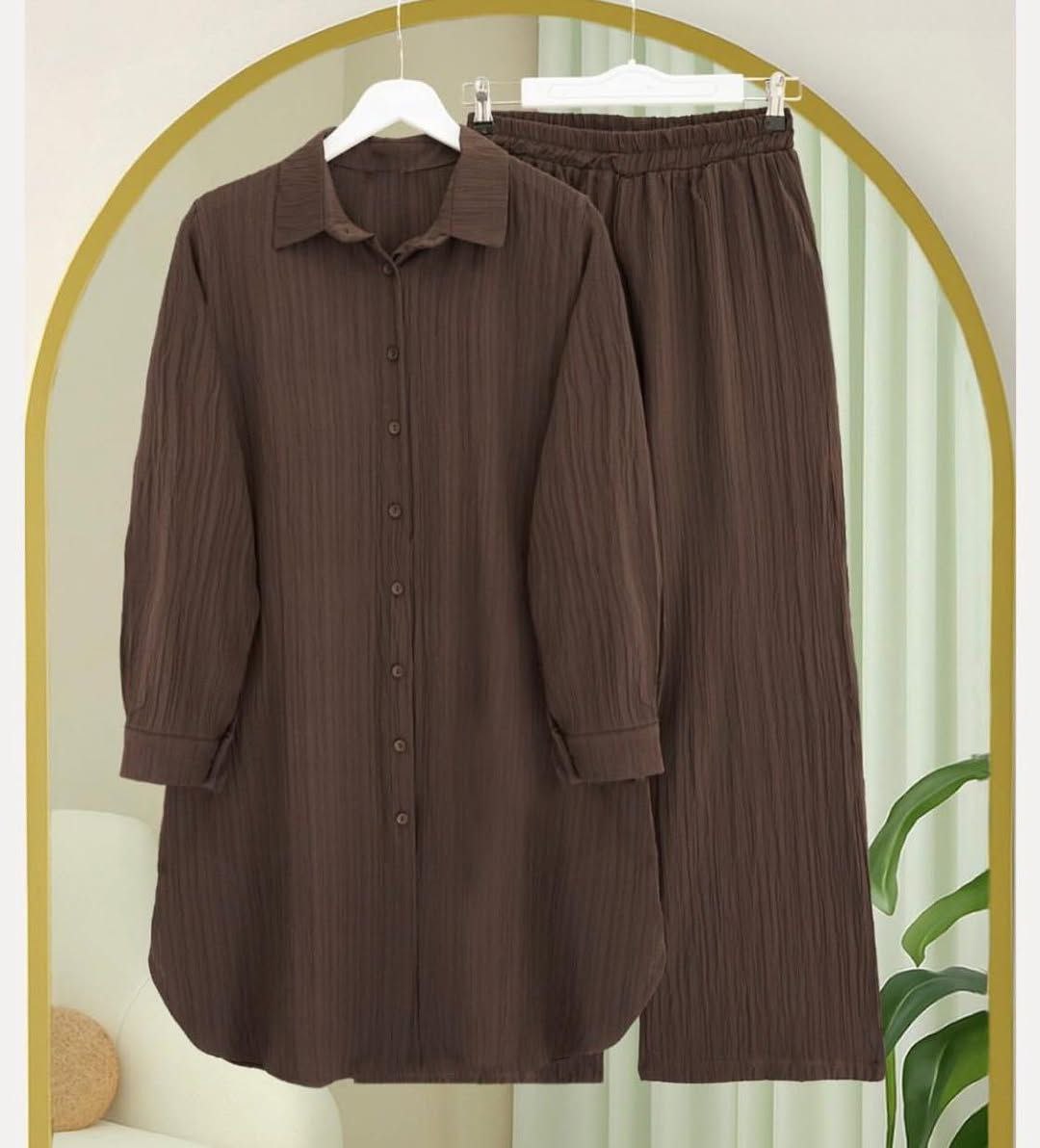 White, Brown, Blue Formal Blazer Co-Ord Set
