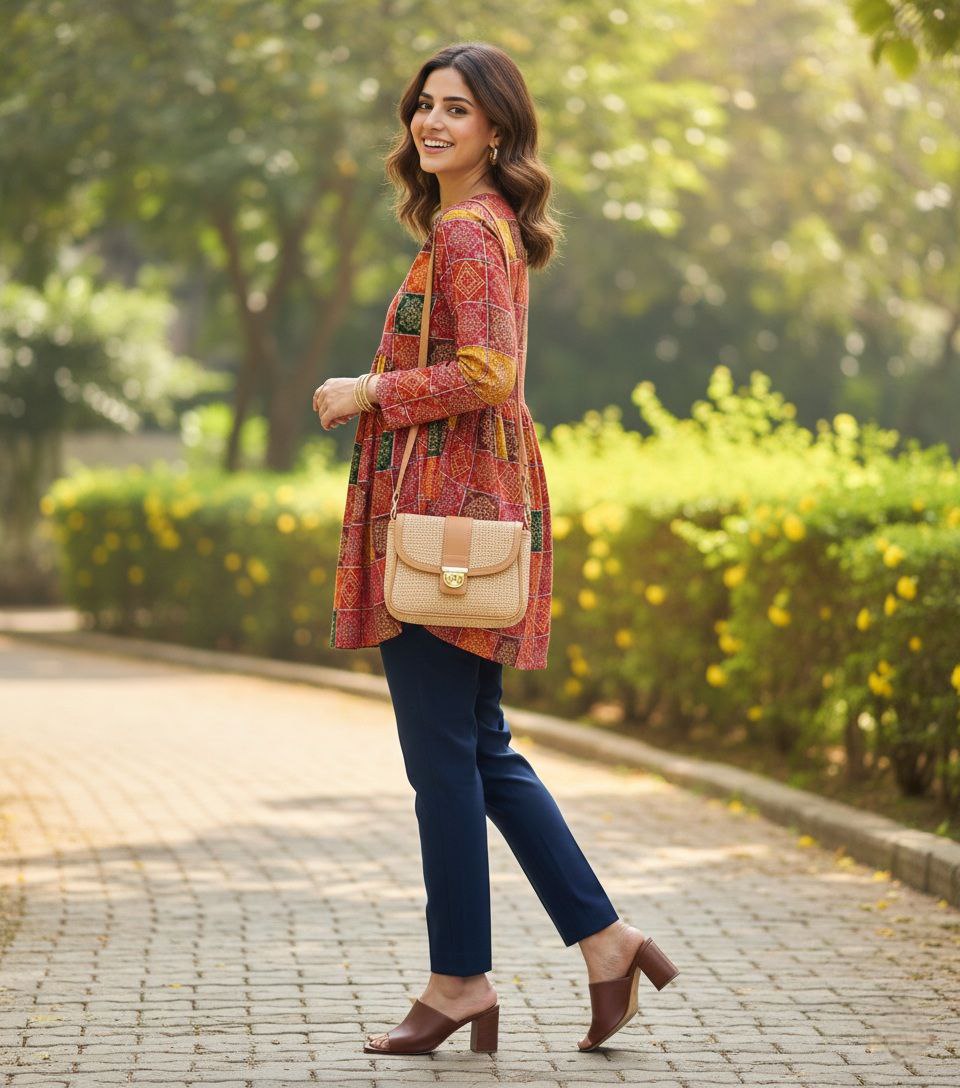 Multicolor Printed Cotton Kurti