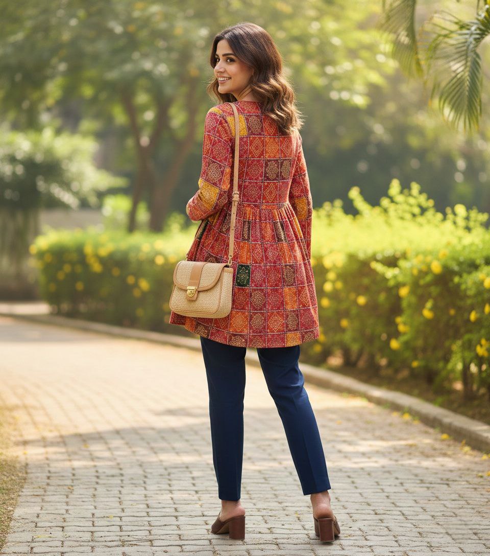 Multicolor Printed Cotton Kurti