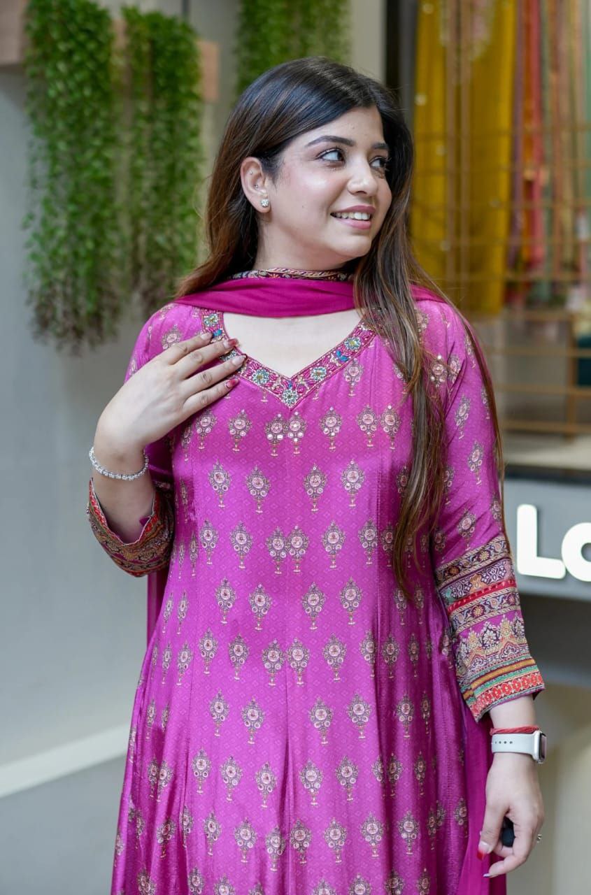 Pink, purpale Traditional Kurta Set with Dupatta