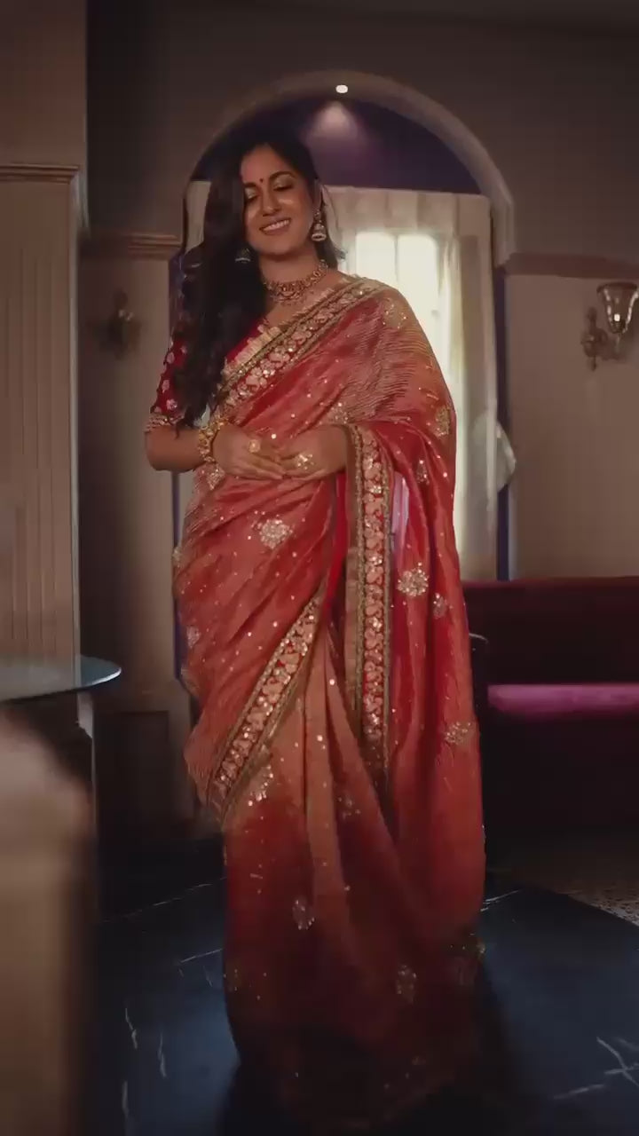 Maroon Silk Saree With Rich Golden Zari Weaving