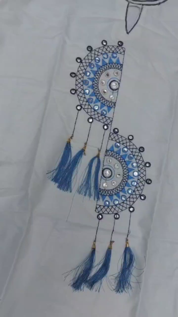 White Printed Kurta Set with Pants