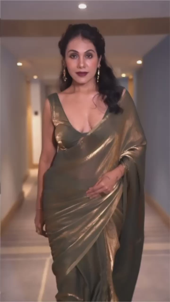 Wine Maroon, Blue, Green, Silver Grey Party Wear Saree With Elegant Shimmer Finish
