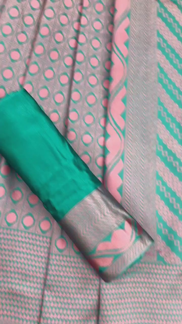 Teal Blue Soft Silk Elegant Party Wear Saree